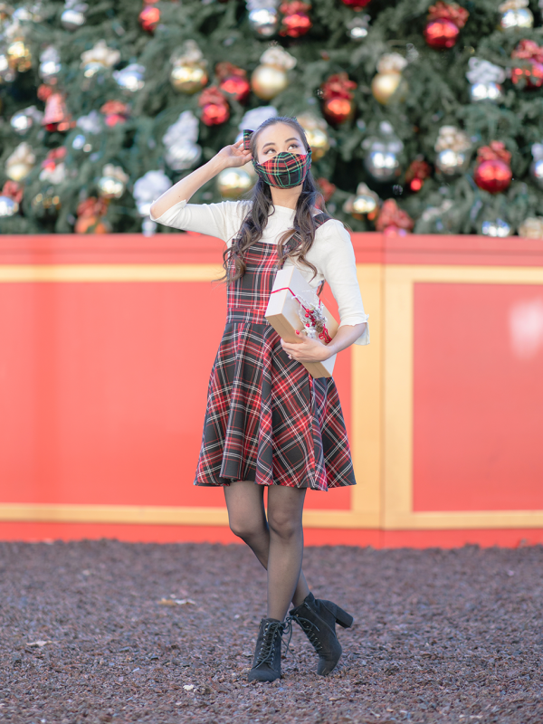 Red & Black Plaid Pinafore
