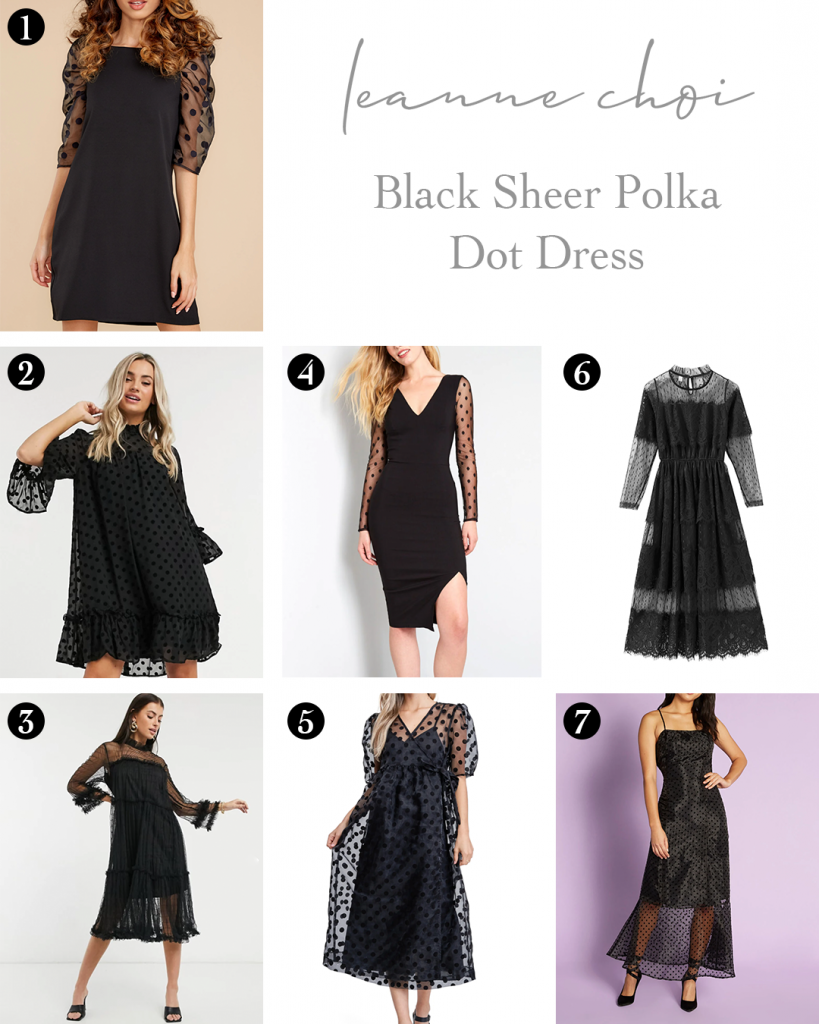 Black Sheer Polka Dot Mesh Dress – Leanne Choi