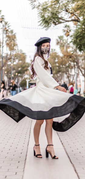 Heart Sweater and Color Block Skirt