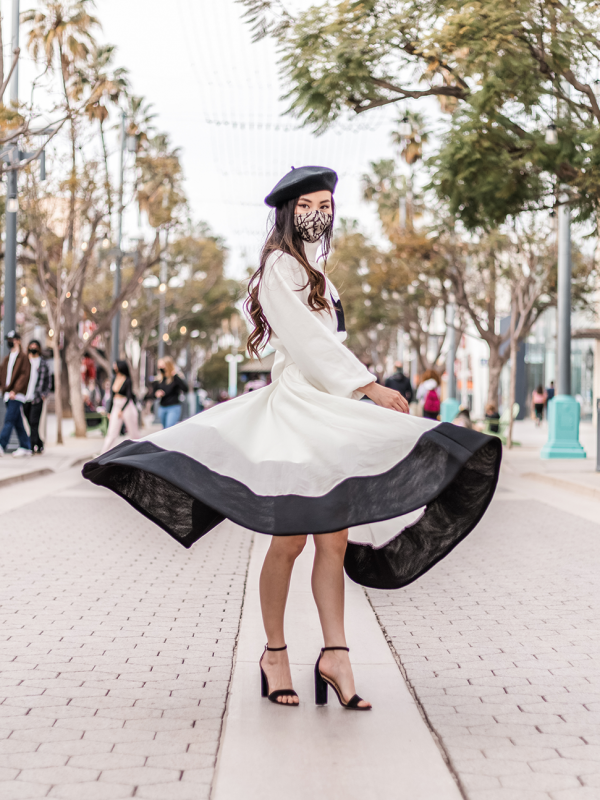 Heart Sweater and Color Block Skirt