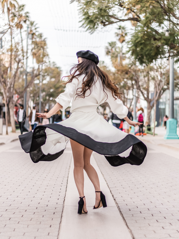 Heart Sweater and Color Block Skirt