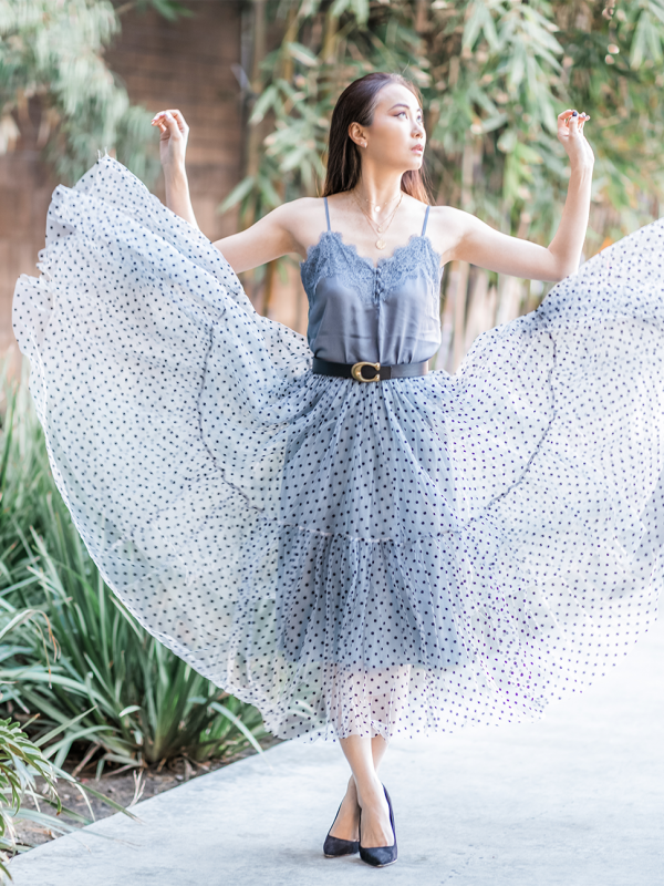 Dusty Blue Spring Tulle