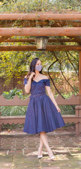 50s Blue Polka Dot Dress