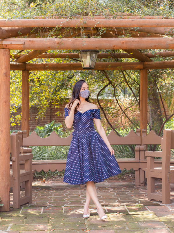 50s Blue Polka Dot Dress