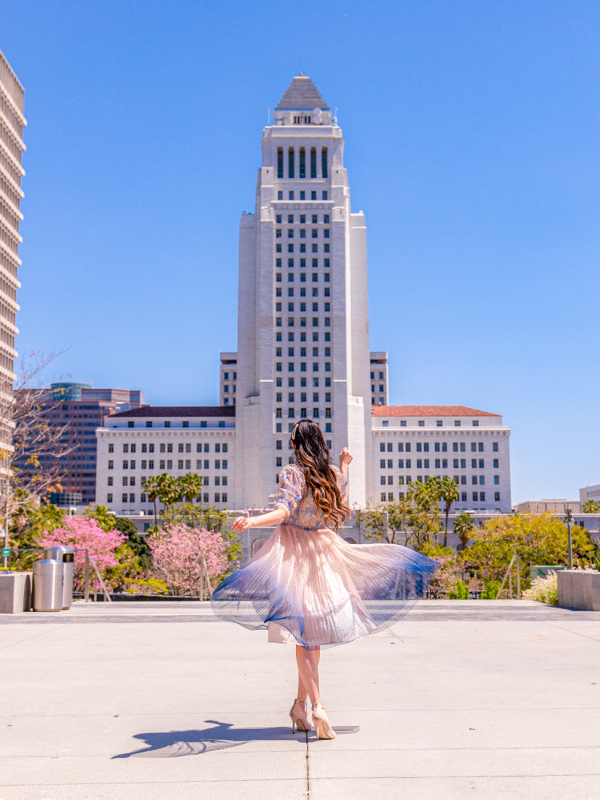 Delicate Pink & Blue Gradient Dress