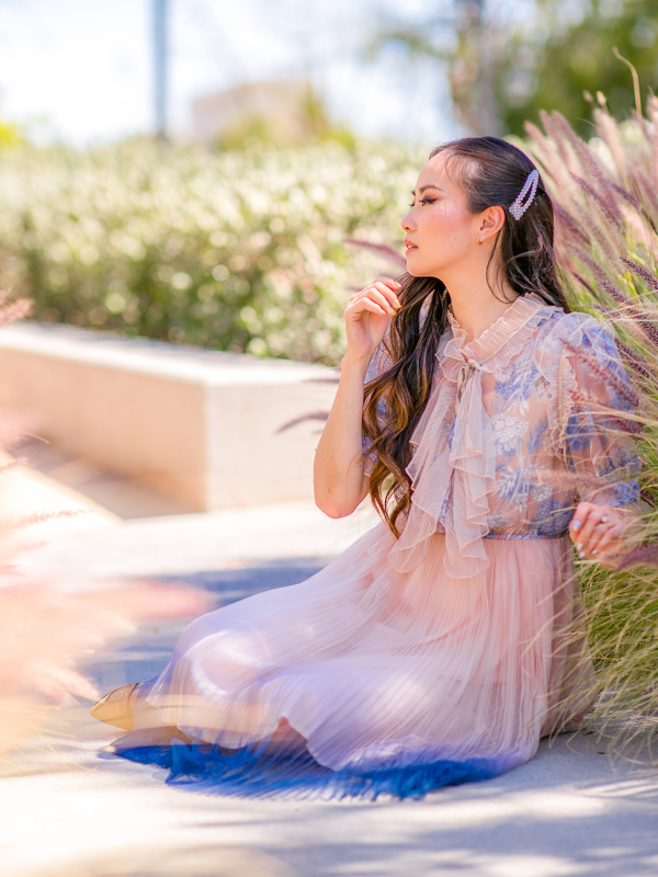 Delicate Pink & Blue Gradient Dress