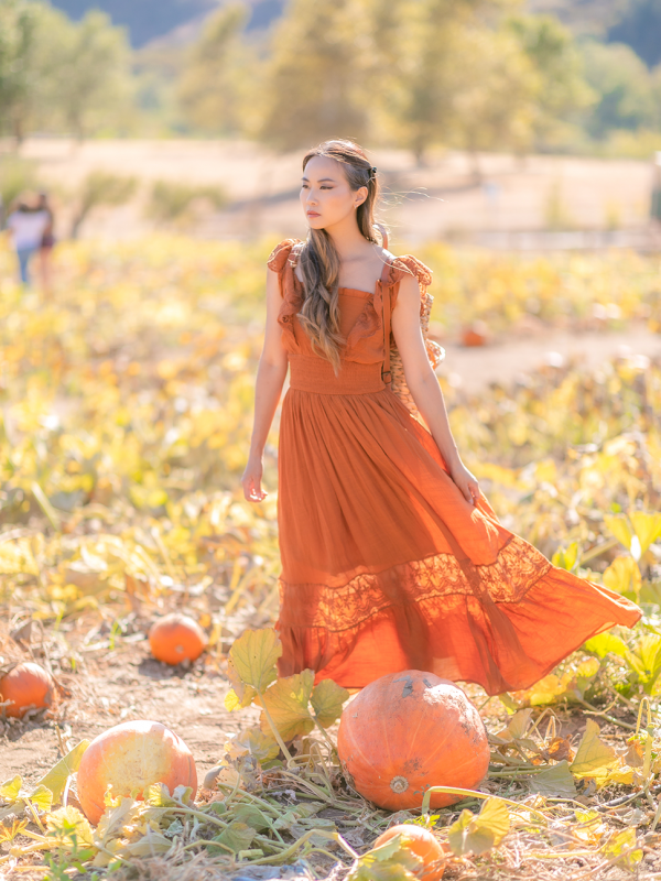 Cottagecore Spice Ruffle Maxi