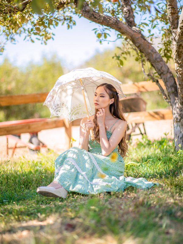 Sage Smocked Cottage Dress