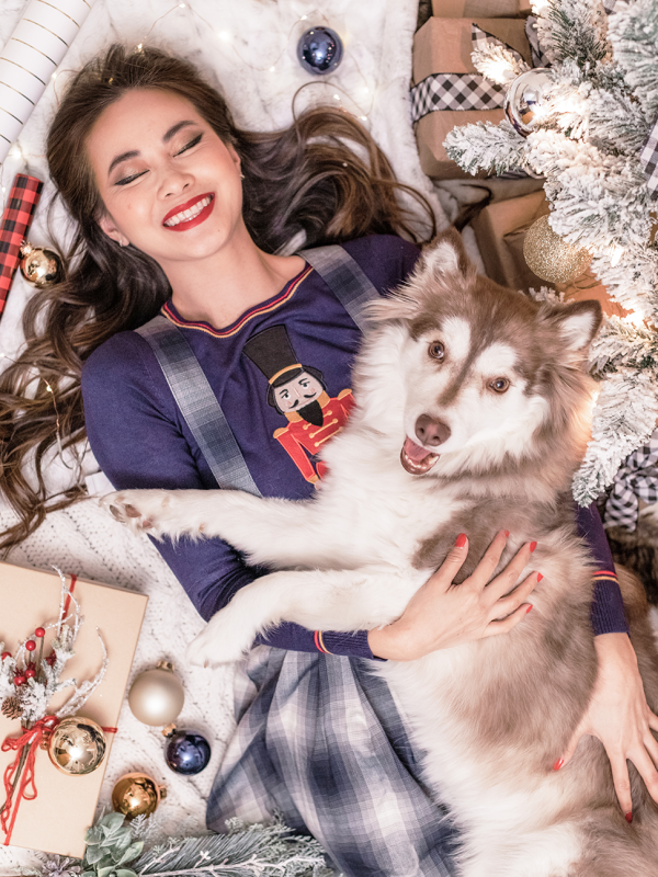 Blue Nutcracker Pullover and Plaid Jumper