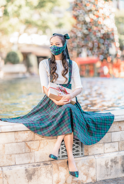 Green Plaid Pinafore Skirt