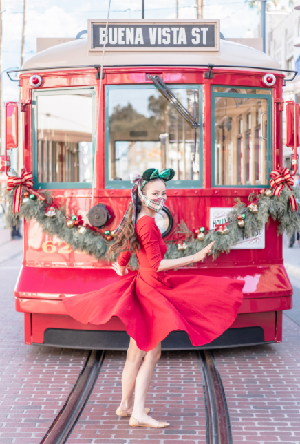 Red Fit & Flare Swing dress