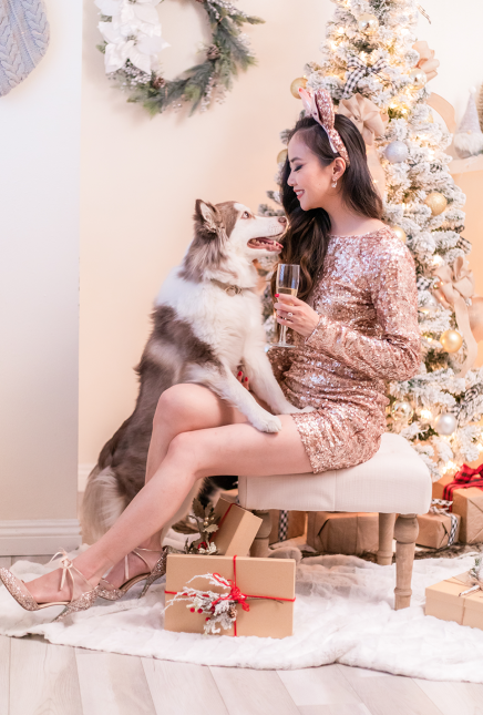 Sparkle and Shine Rose Gold Sequin Dress