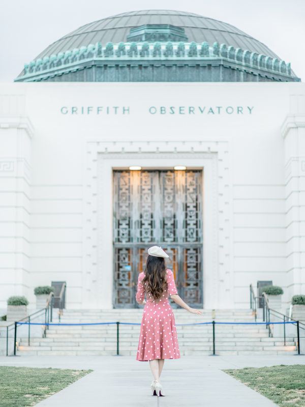 Pink Polka Dot Dress + Griffith Observatory