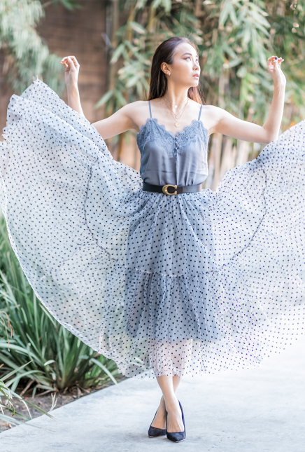 Dusty Blue Spring Tulle