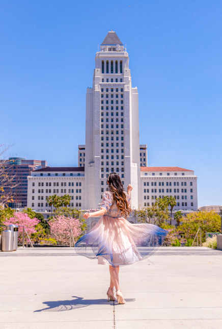 Delicate Pink & Blue Gradient Dress