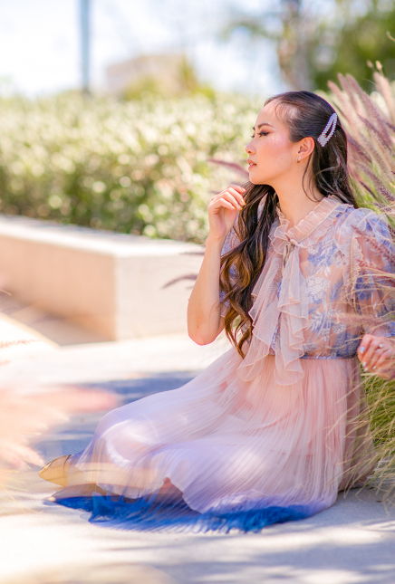 Delicate Pink & Blue Gradient Dress