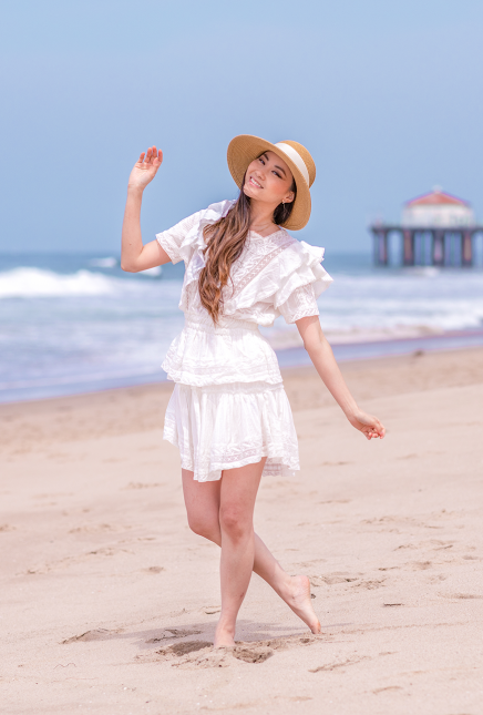 Little White Beachy Boho Mini Dress