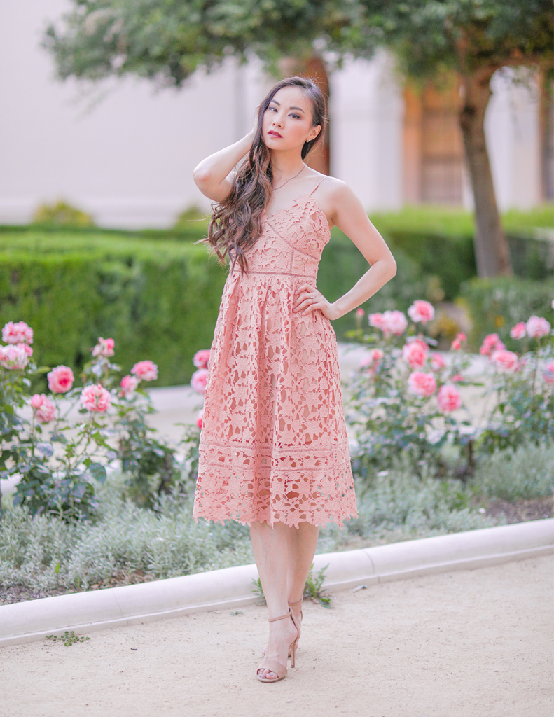 leanne lace midi dress Pink Lace Midi Dress – Leanne Choi