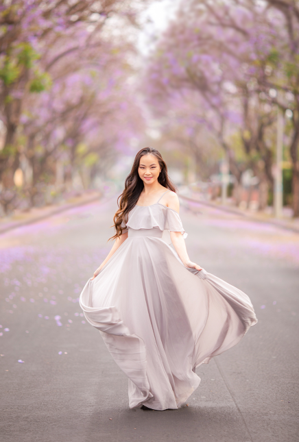 Dusty Lavender Ruffle Maxi Dress