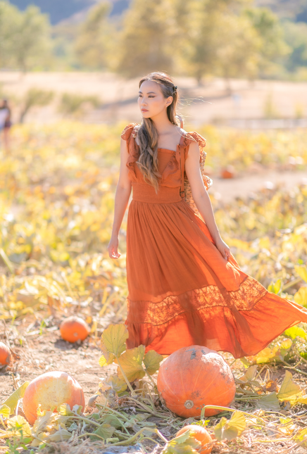 Cottagecore Spice Ruffle Maxi