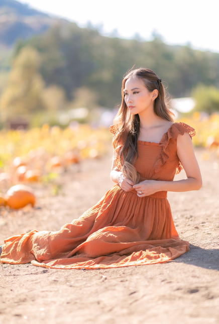 Cottagecore Spice Ruffle Maxi