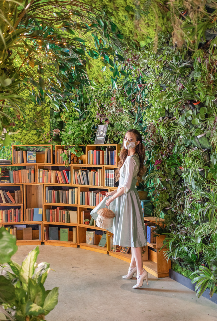 Book and Plant Lover Sage Pinafore